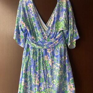 Lilly Pulitzer Blue and Green Floral Dress